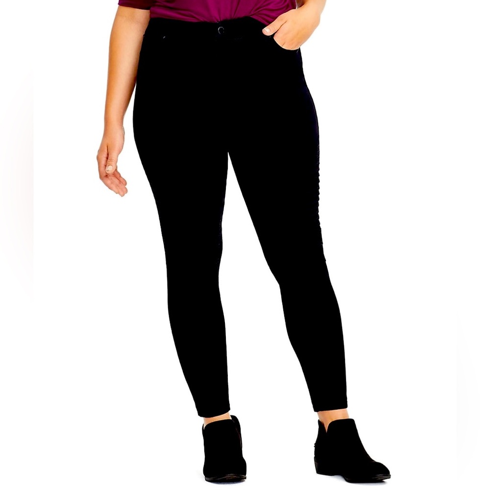 East Adeline Black Moto Size 22 Ankle Skinny Jean